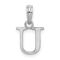 Sterling Silver Block Letter U Initial Pendant Necklace - view 3