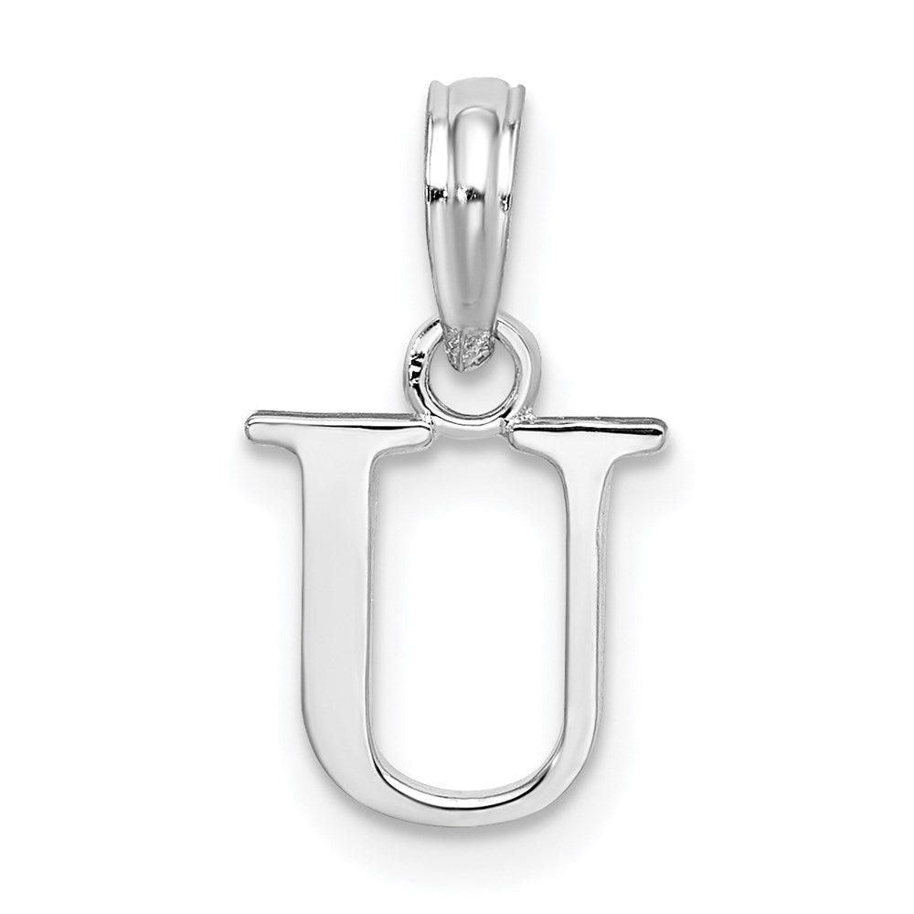 Sterling Silver Dainty Block Letter U Initial Pendant Necklace - Hypoallergenic Sterling Silver Pendant Necklaces for Women - Personalized Dainty Laye