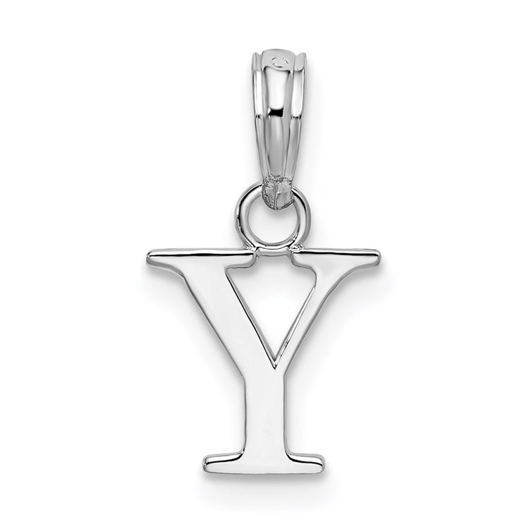 Sterling Silver Block Letter Y Initial Pendant Necklace - view 3