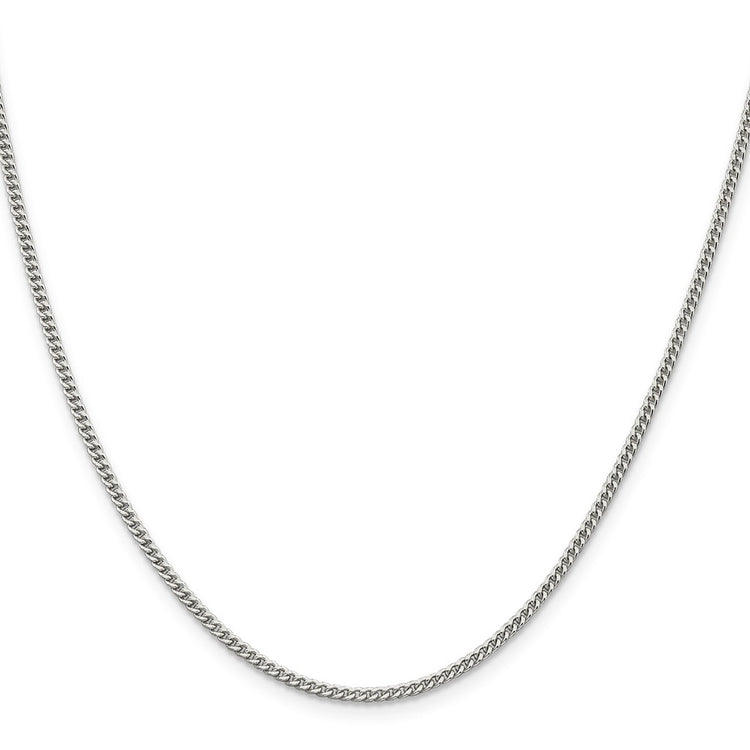 Sterling Silver Rhodium-plated 2mm Curb Chain
