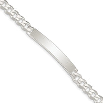 Sterling Silver Curb Link ID Bracelet