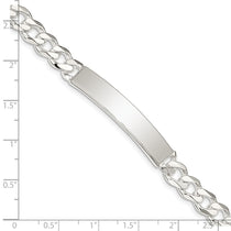 Sterling Silver Curb Link ID Bracelet