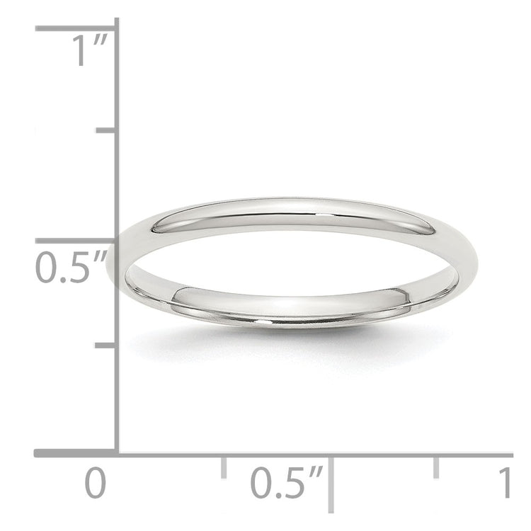 Sterling Silver 2mm Comfort Fit