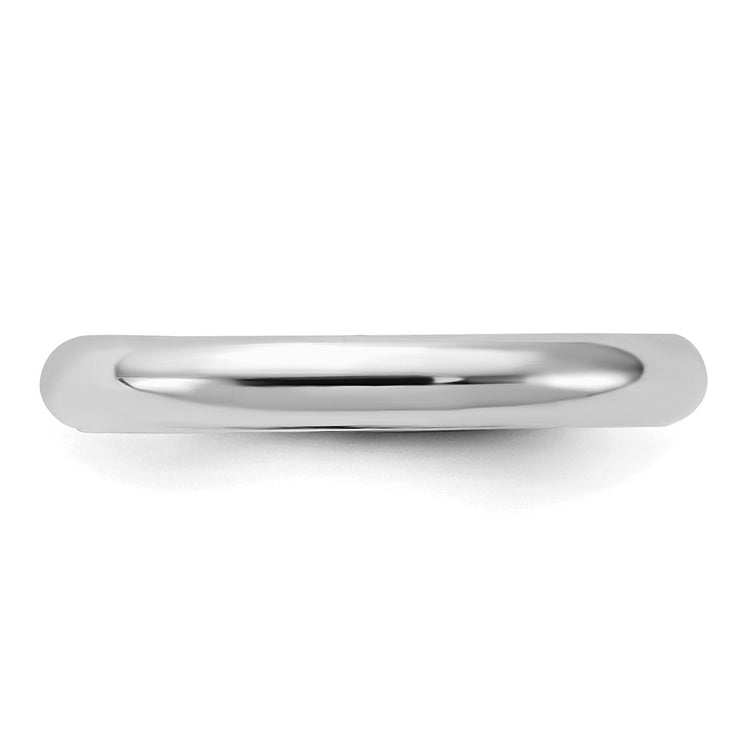 Sterling Silver Rhodium-plated 3mm Comfort Fit