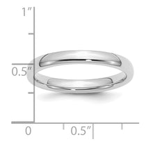 Sterling Silver Rhodium-plated 3mm Comfort Fit