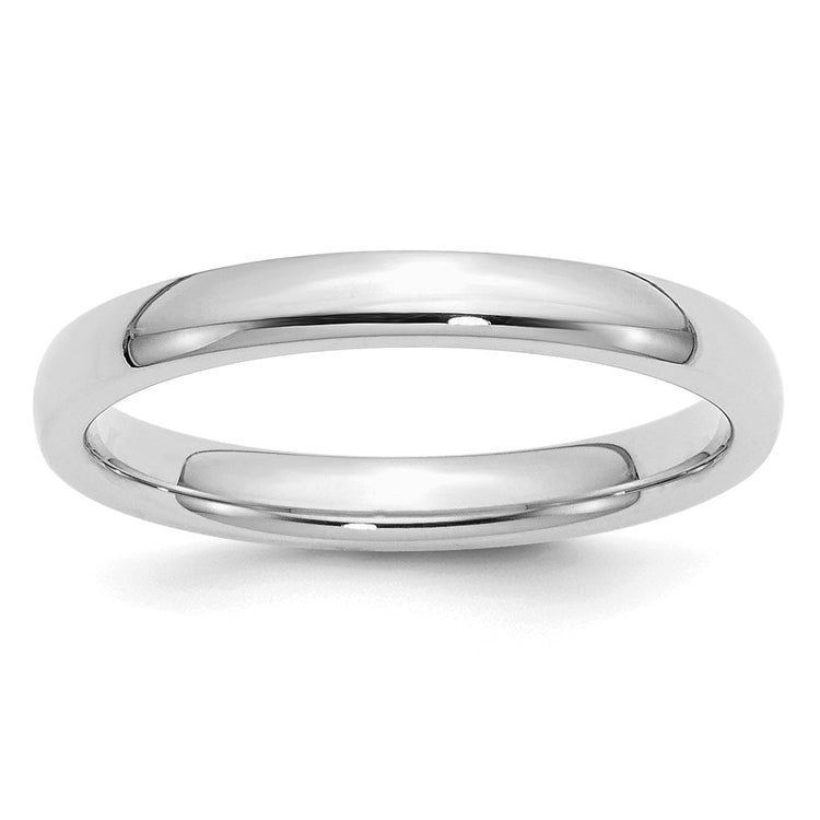 Sterling Silver Rhodium-plated 3mm Comfort Fit