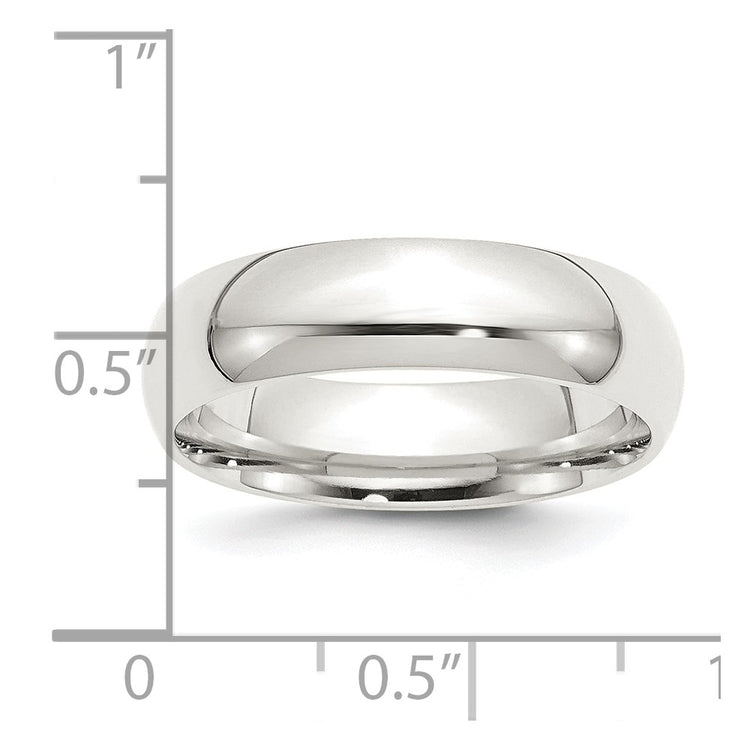 Sterling Silver 6mm Comfort Fit