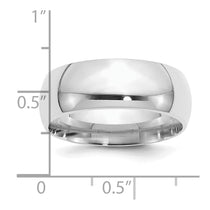 Sterling Silver Rhodium-plated 8mm Comfort Fit