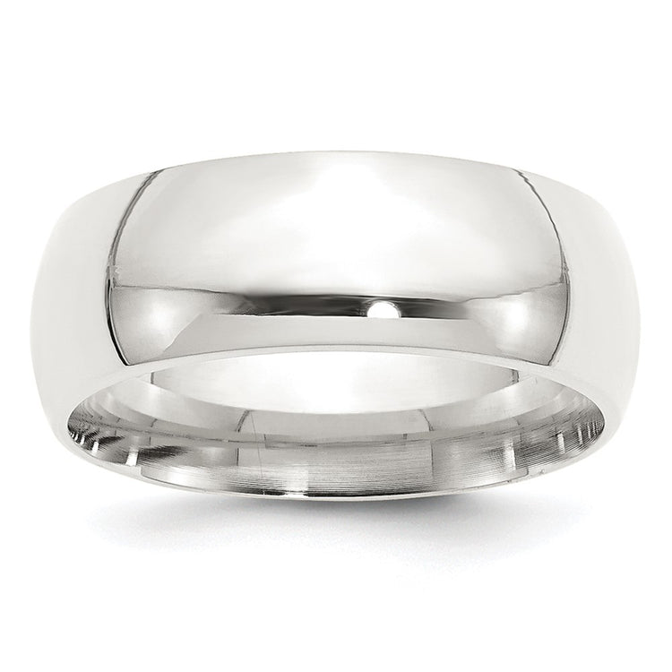 Sterling Silver 8MM Comfort Fit Wedding Band Ring