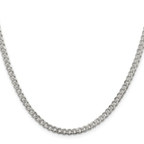 Sterling Silver 3.8mm Pav Curb Chain