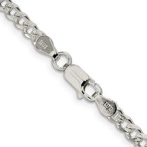 Sterling Silver 3.8mm Pav Curb Chain