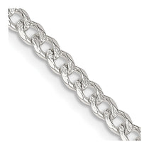 Sterling Silver 3.8mm Pav Curb Chain