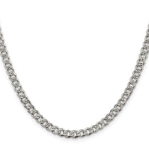 Sterling Silver 4.5mm Pav Curb Chain