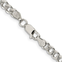 Sterling Silver 4.5mm Pav Curb Chain