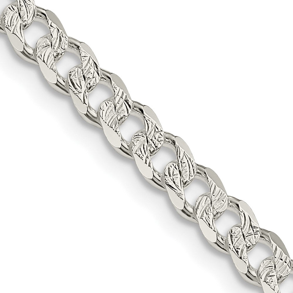 Sterling Silver 4.5mm Pav Curb Chain