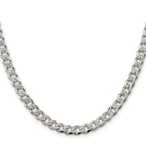 Sterling Silver 5.5mm Pav Curb Chain