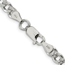 Sterling Silver 5.5mm Pav Curb Chain