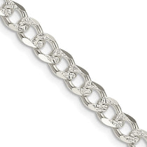 Sterling Silver 5.5mm Pav Curb Chain