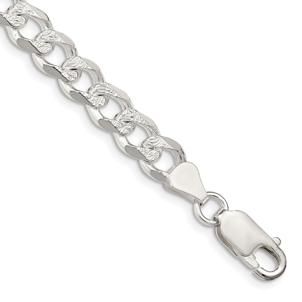 Sterling Silver 7.5mm Pav Curb Chain