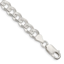 Sterling Silver 7.5mm Pav Curb Chain