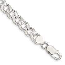 Sterling Silver 8.3mm Pav Curb Chain