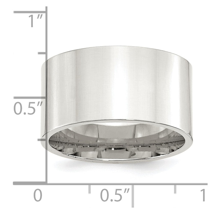Sterling Silver 12mm Comfort Fit Flat