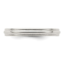 Sterling Silver 3mm Comfort Fit Half Round Milgrain