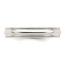 Sterling Silver 4mm Comfort Fit Half Round Milgrain
