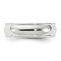 Sterling Silver 6mm Comfort Fit Half Round Milgrain