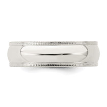 Sterling Silver 6mm Comfort Fit Half Round Milgrain