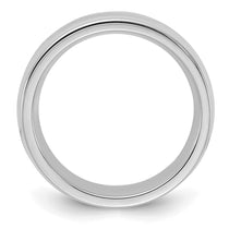 Sterling Silver Rhodium-plated 6mm Comfort Fit Milgrain