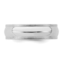 Sterling Silver Rhodium-plated 6mm Comfort Fit Milgrain