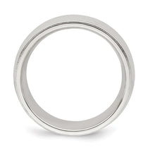 Sterling Silver 7mm Comfort Fit Half Round Milgrain
