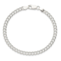 Sterling Silver Italian 4.25mm Double Link Charm Bracelet 5" - view 2