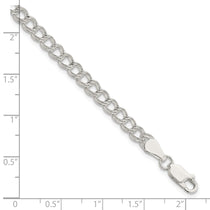 Sterling Silver 5mm Double Link Charm Bracelet