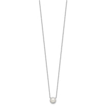 Sterling Silver Halo Pearl & CZ Necklace 18-19" – Cheryl M - view 2