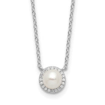 Sterling Silver Cheryl M Freshwater Pearl & Cubic Zirconia Pearl Tennis Necklace - Hypoallergenic Sterling Silver Pearl Tennis Necklaces for Women - S