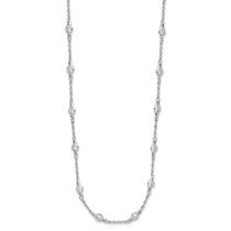 Cheryl M Sterling Silver Rhodium-plated Brilliant-cut Round CZ 42 Station 36 Inch Necklace