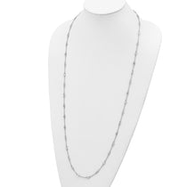 Cheryl M Sterling Silver Rhodium-plated Brilliant-cut Round CZ 42 Station 36 Inch Necklace