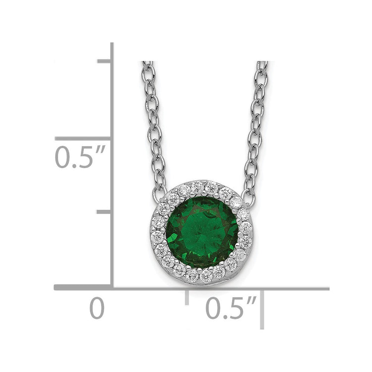 Sterling Silver Halo CZ Necklace 18-19" – Cheryl M - view 2