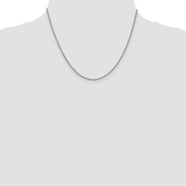 Sterling Silver Rhodium-plated 1.7mm Diamond-cut Rope Chain