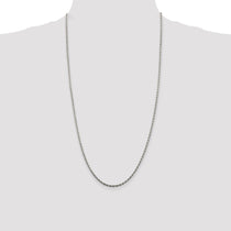 Sterling Silver 2.25mm Diamond-cut Rope Chain