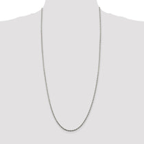 Sterling Silver 2.25mm Diamond-cut Rope Chain