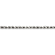 Sterling Silver Rhodium-plated 2.75mm Diamond-cut Rope Chain