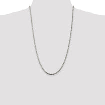 Sterling Silver 3.2mm Diamond-cut Rope Chain