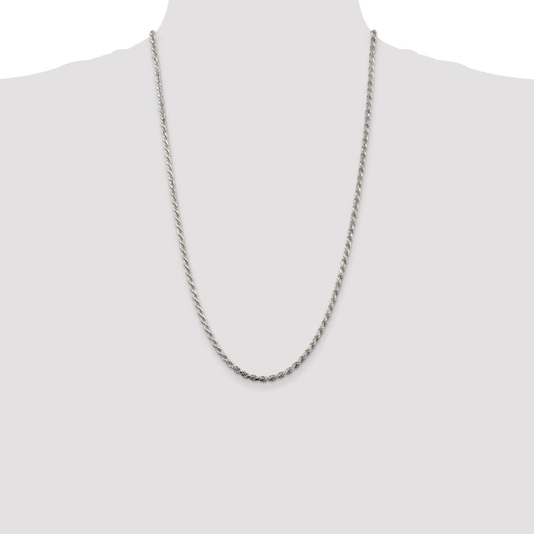 Sterling Silver 3.2mm Diamond-cut Rope Chain