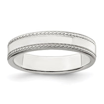 Sterling Silver 4mm Flat with Rope Edge
