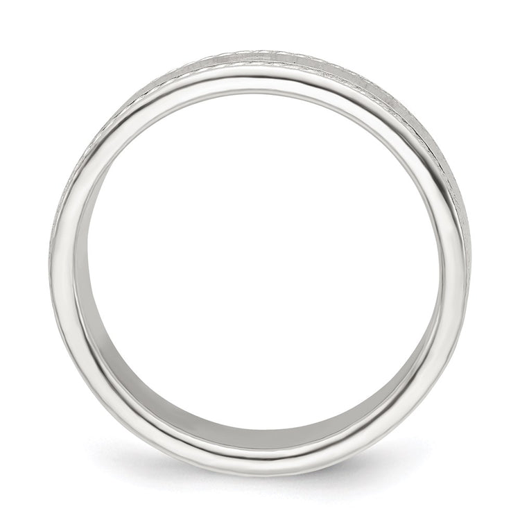 Sterling Silver 5mm Flat with Rope Edge