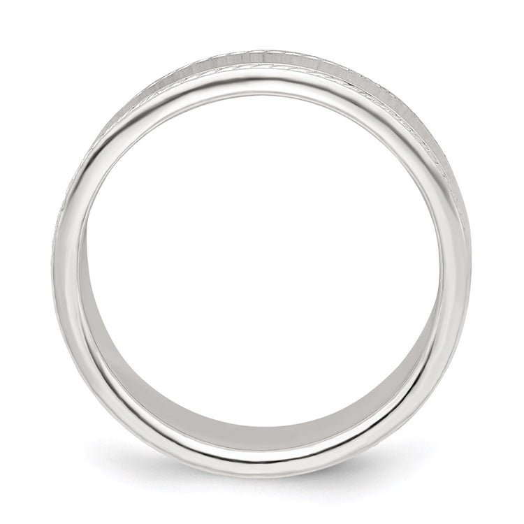 Sterling Silver 6mm Flat with Rope Edge