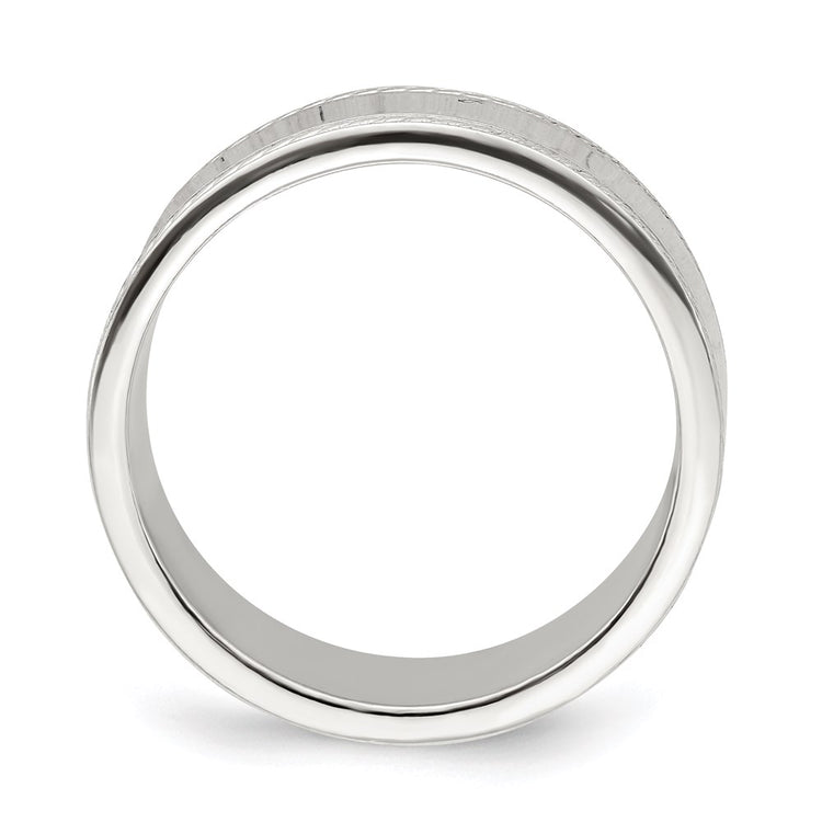 Sterling Silver 7mm Flat with Rope Edge